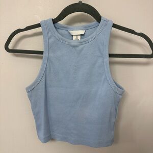 H&M Sky Blue Ribbed Tank Top